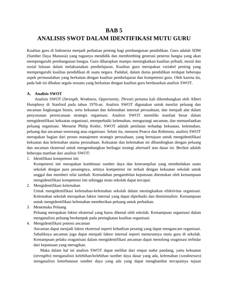 Analisis SWOT PDF Sebagai Alat Penting Untuk Mengidentifikasi Kelebihan ...